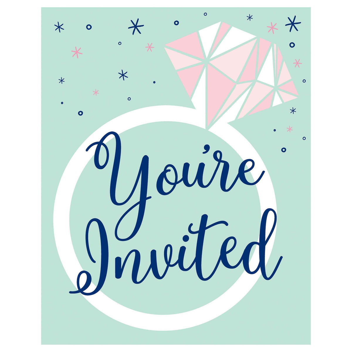 Mint Bridal Shower Invitations, 8-ct - Pack of 12