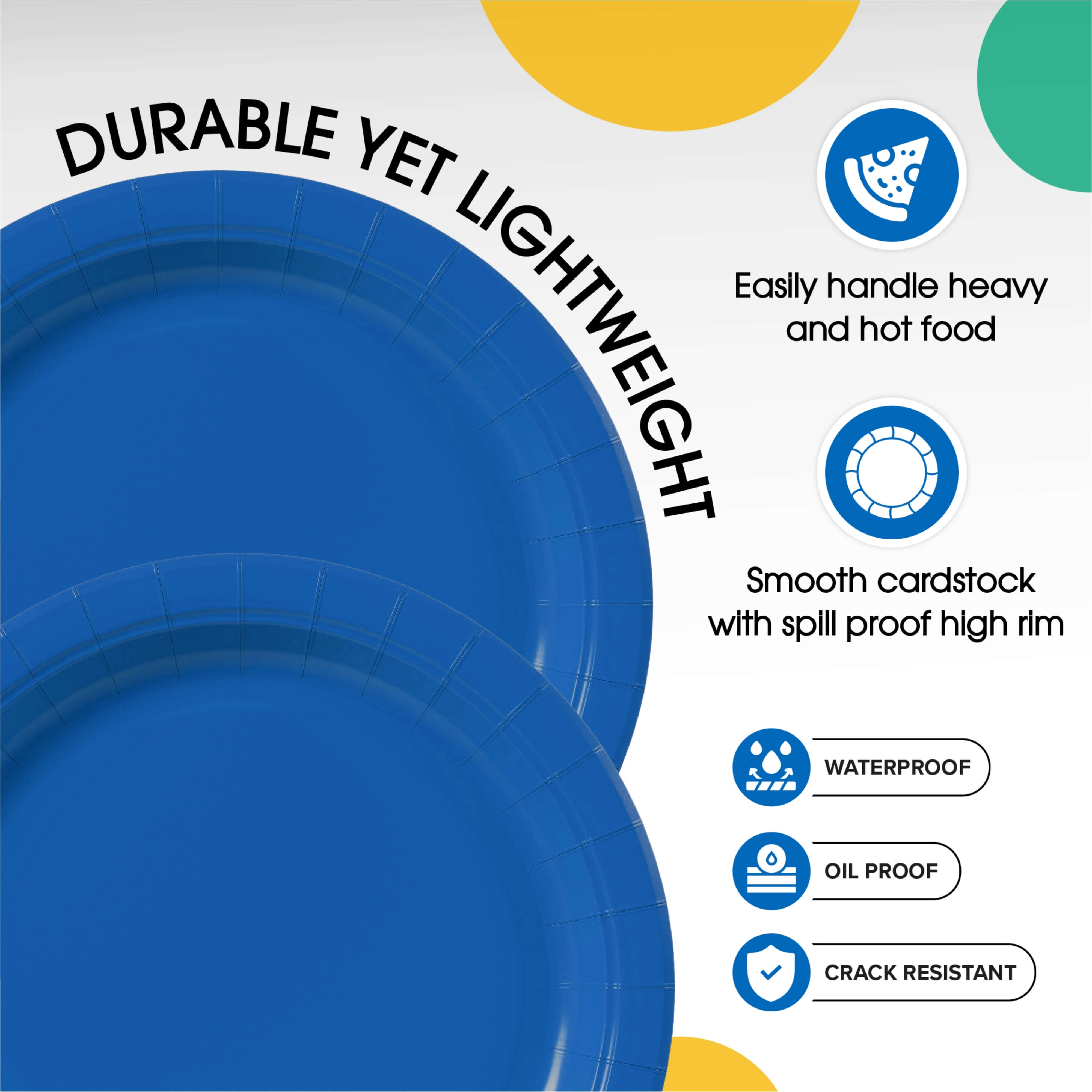 10 In. Dark Blue Paper Plates | 100 Count