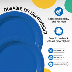 10 In. Dark Blue Paper Plates | 500 Count