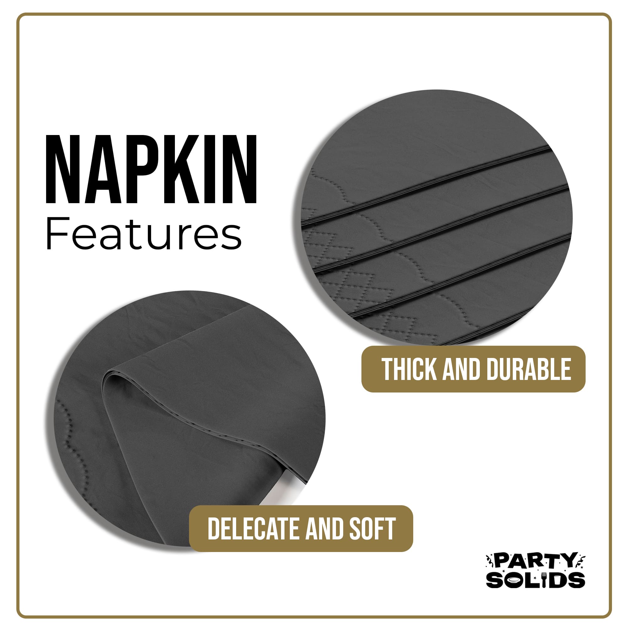 Black Guest Towel Napkins | 80 Count