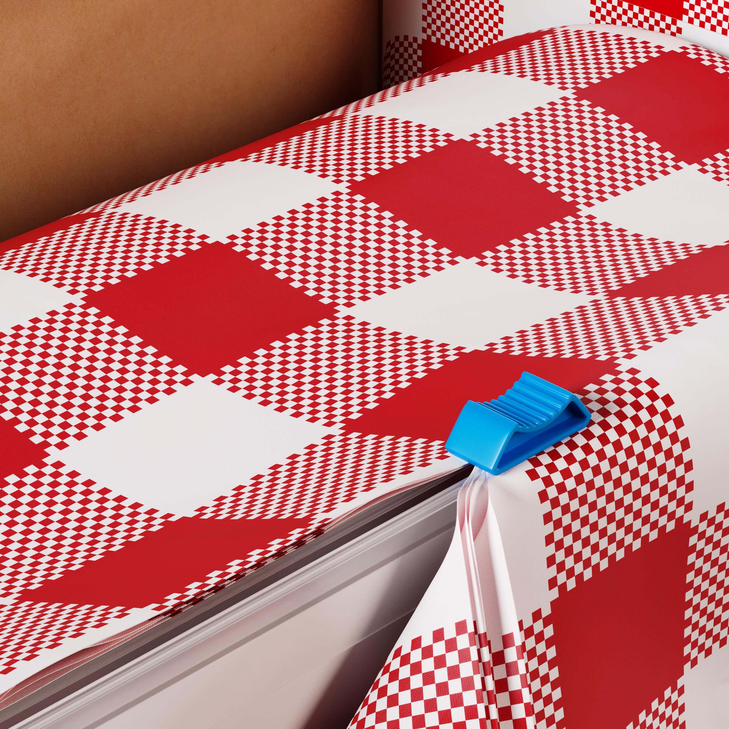 54 In. x 100 Ft. Cut To Size Red Gingham Table Roll