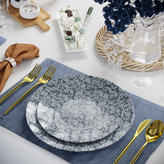 10 In. Garden Damask Design Plastic Plates | 40 Count