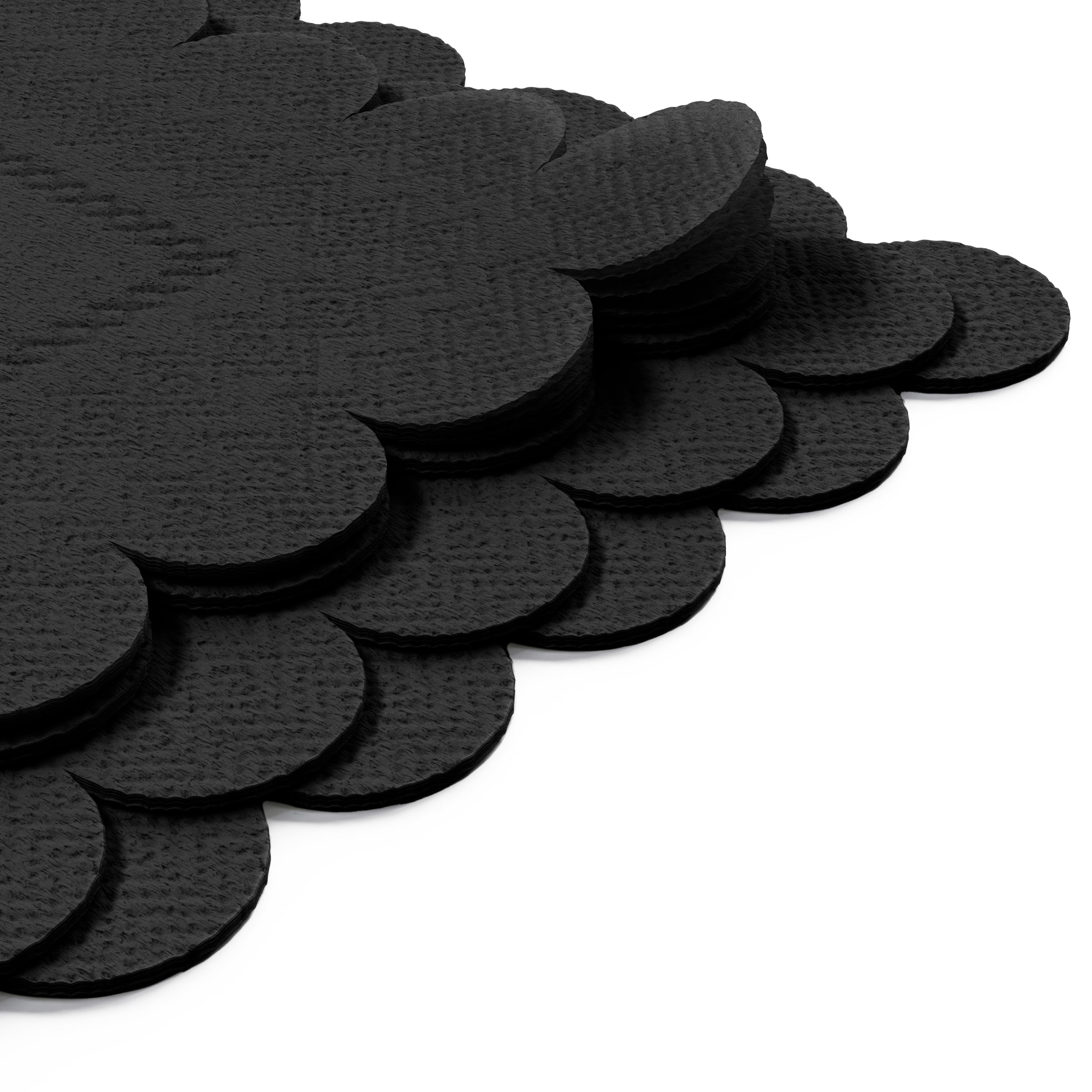 Black Scallop Beverage Napkins | 100 Count
