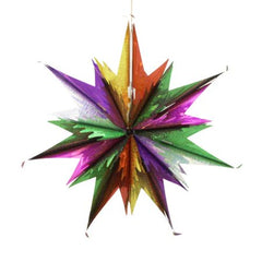 Multi Colored Foil Star Decoration | 4 Count