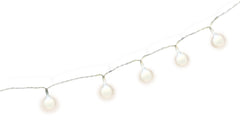 Mini Globe LED Light Up String Lights, White, 5-ft, 10 Lights - Case of 48