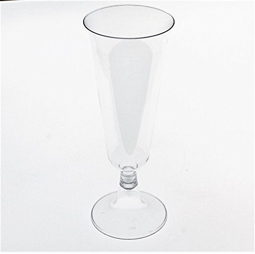 5 Oz. Clear Plastic Flute Glasses | 24 Count