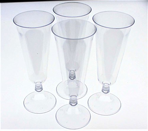 5 Oz. Clear Plastic Flute Glasses | 24 Count