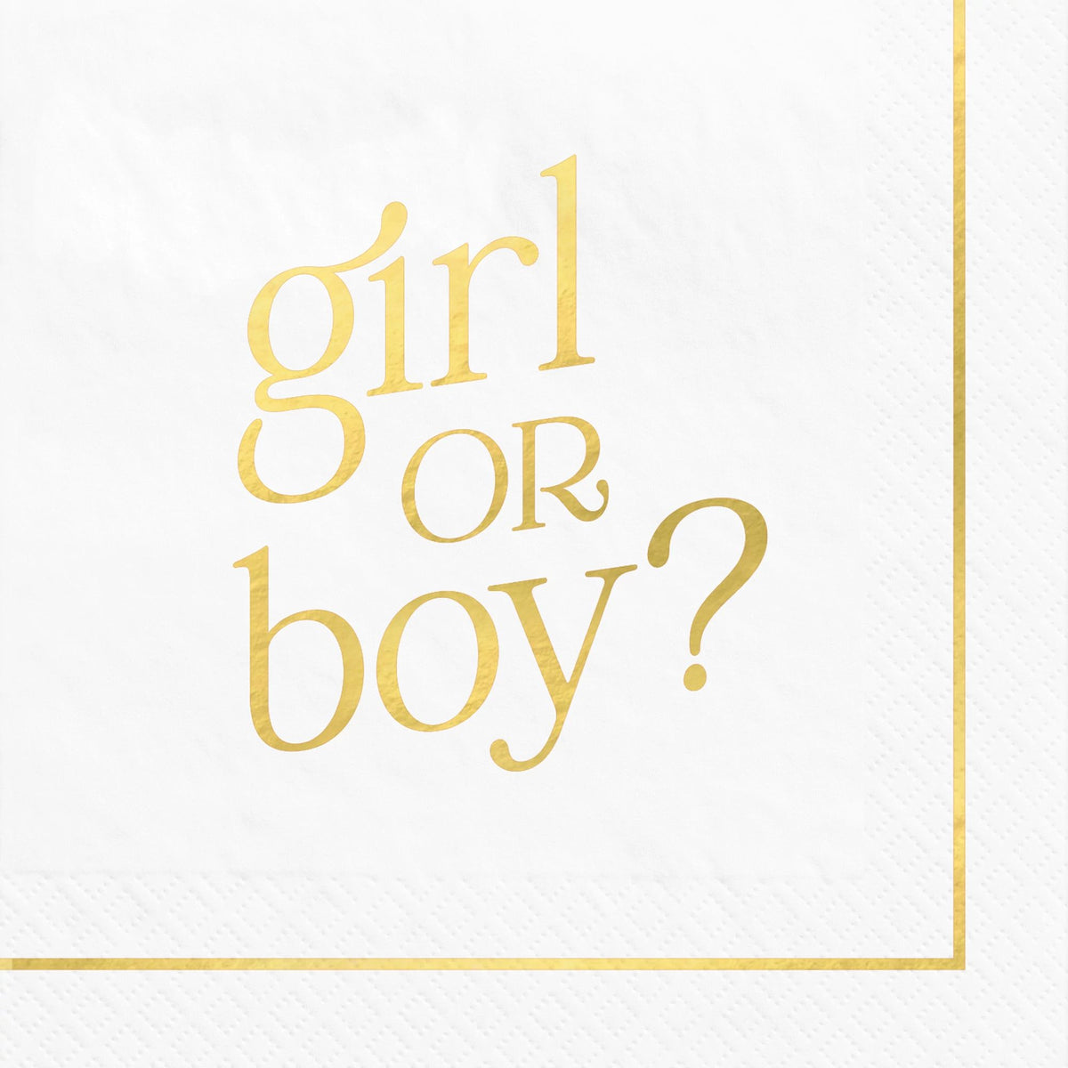 Gold Girl or Boy? Gender Reveal Beverage Napkins, 16-ct - Pack of 12