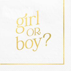 Gold Girl or Boy? Gender Reveal Beverage Napkins, 16-ct - Pack of 2