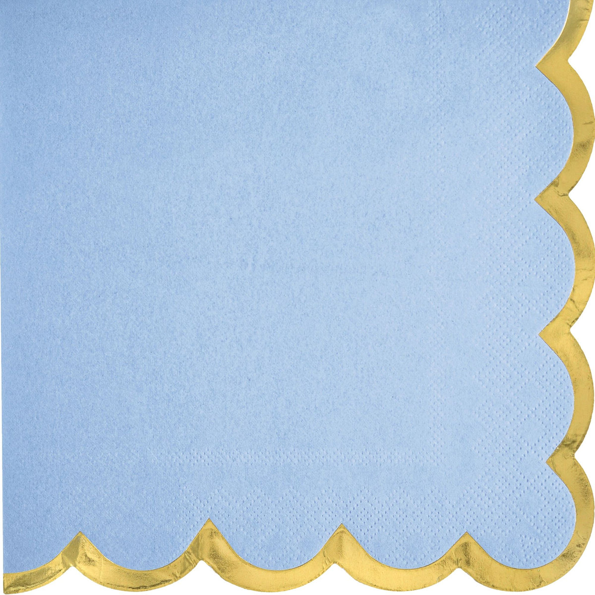 Scalloped Edge Hot Stamped Beverage Napkins - Ice Blue | 192 Count