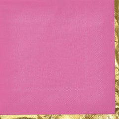 Bright Pink Hot Stamped Beverage Napkins, 16-ct - Pack of 12