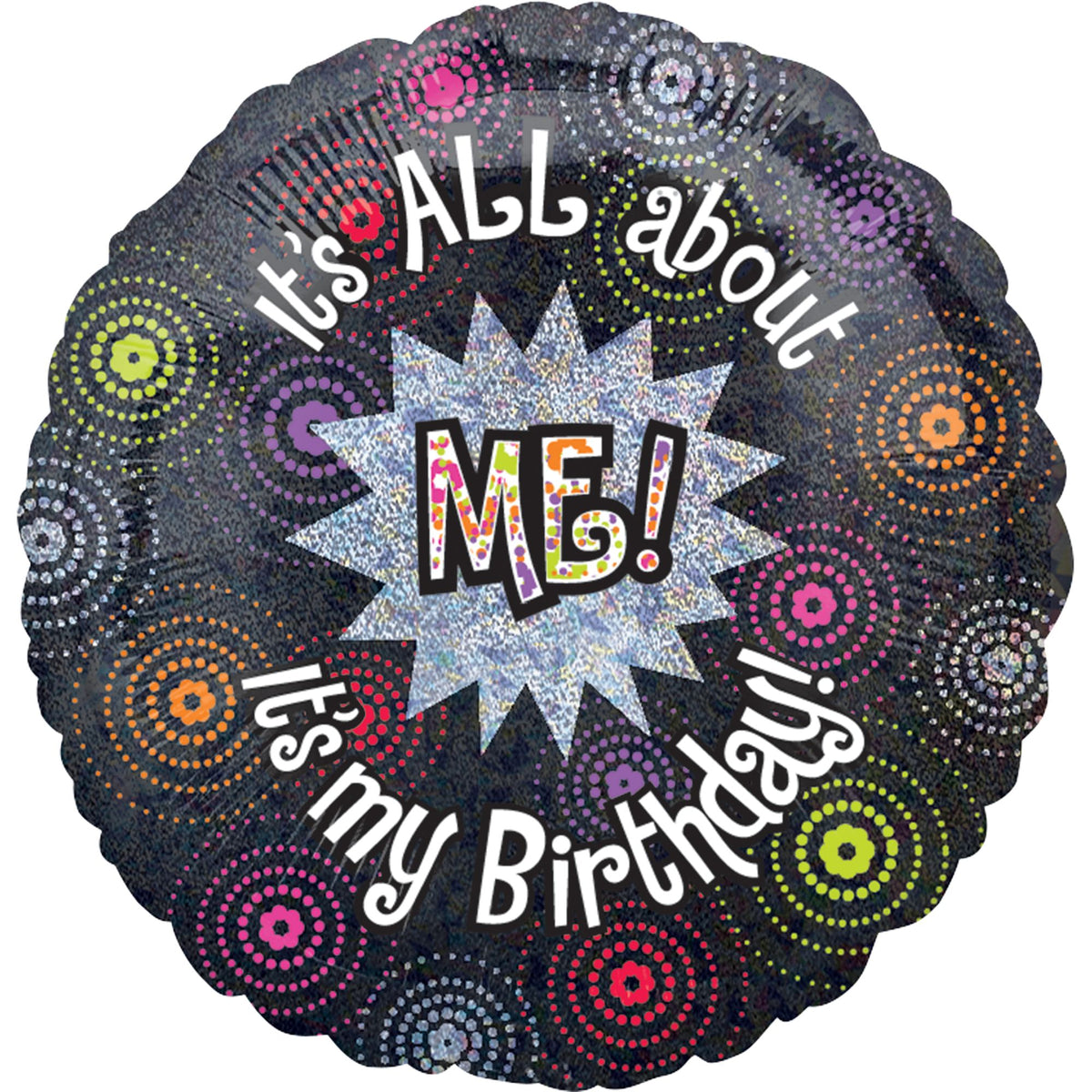 It's All About Me Birthday Mylar Balloon - 18-Inch Foil - Case of 100