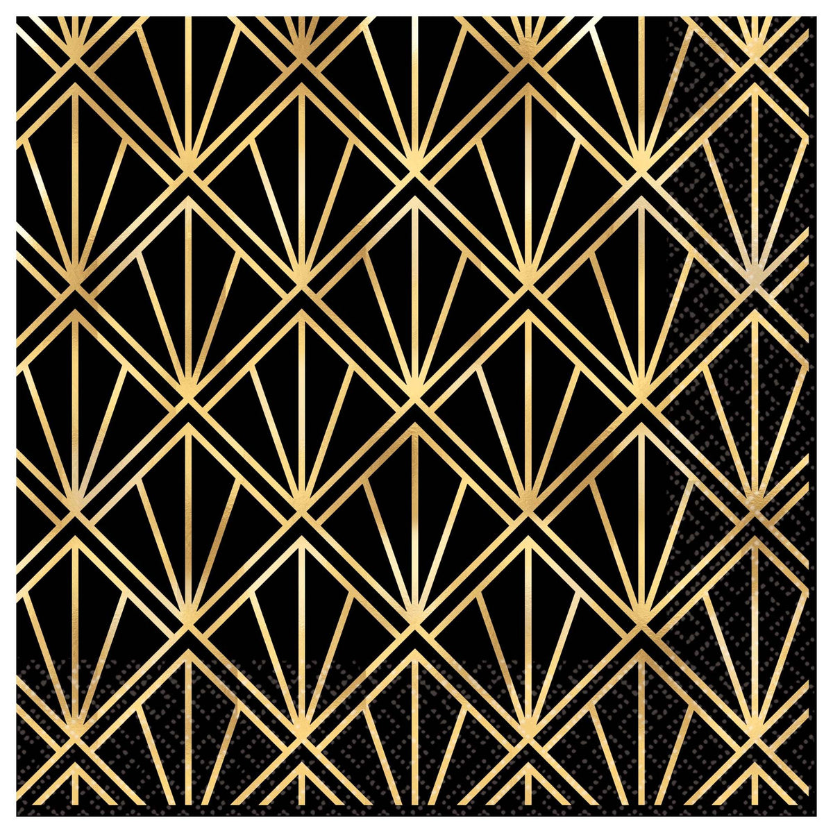Awards Night Square Beverage Napkins, Black/Gold, 5-inch, 16-ct - Case of 72