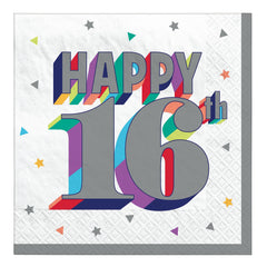 Cheers to Your 16th Birthday Beverage Napkins - 16-ct - Pack of 2