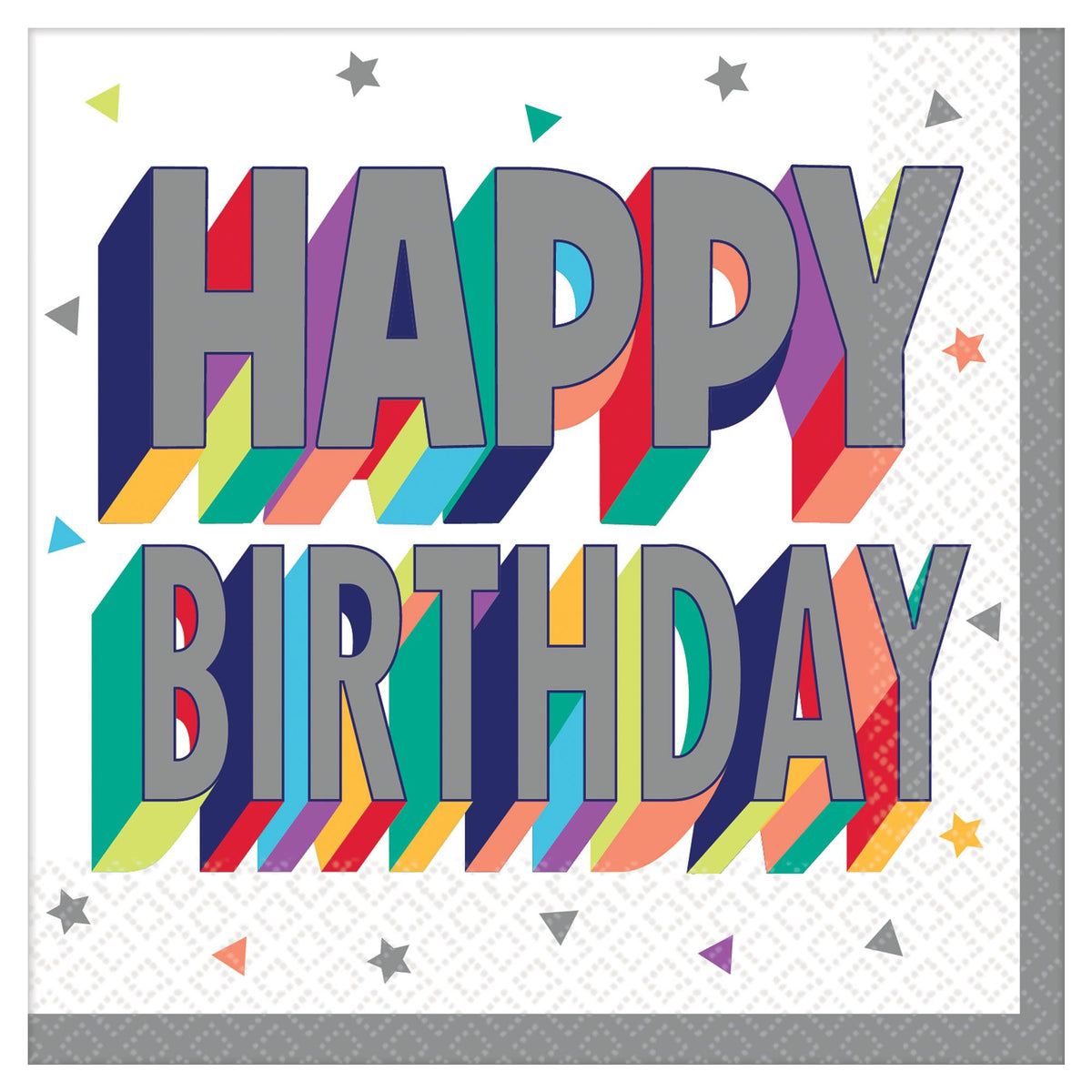 Colorful Happy Birthday Beverage Napkins, 16-ct - Pack of 12