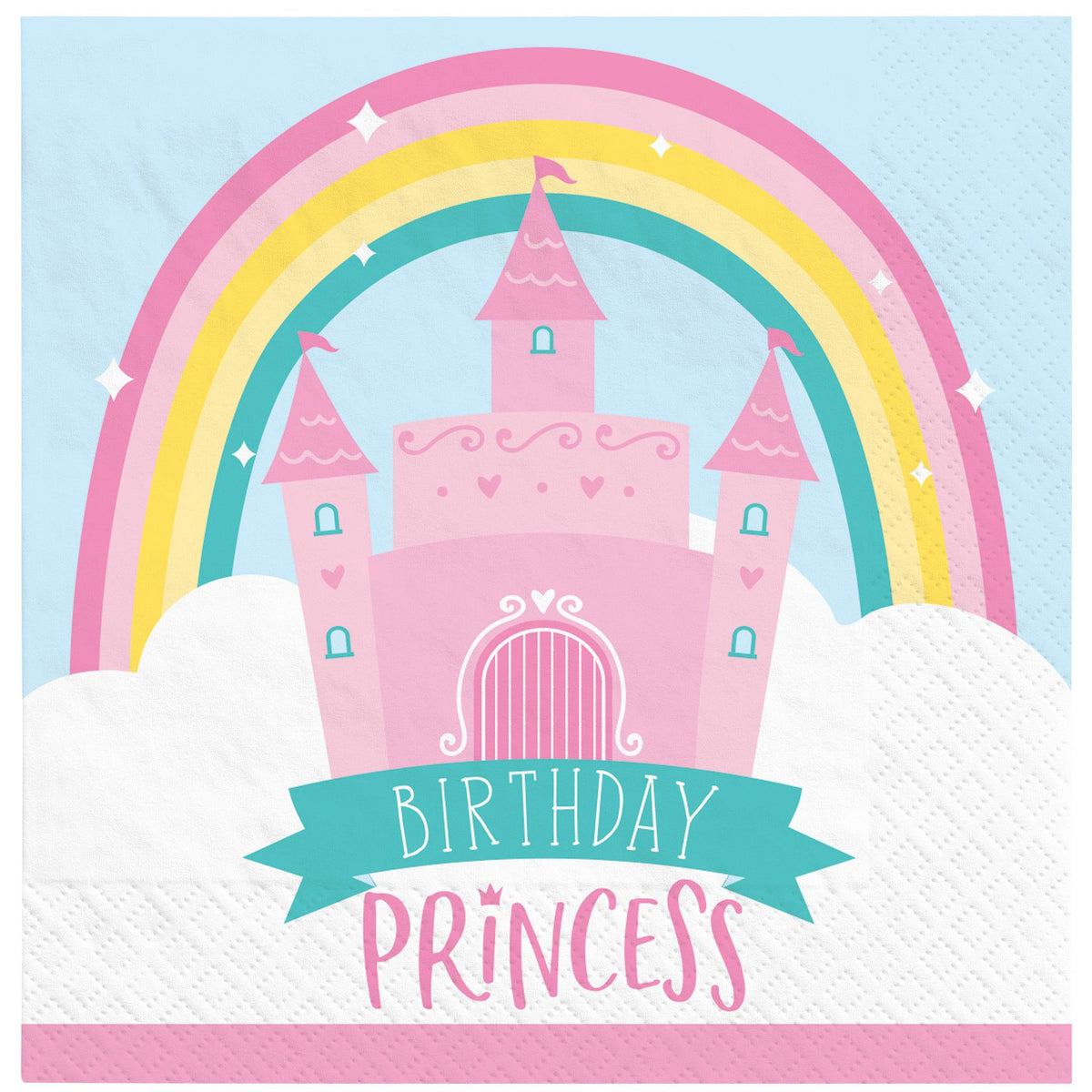 Birthday Princess Beverage Napkins, 5 inch, 16-ct - Pack of 18