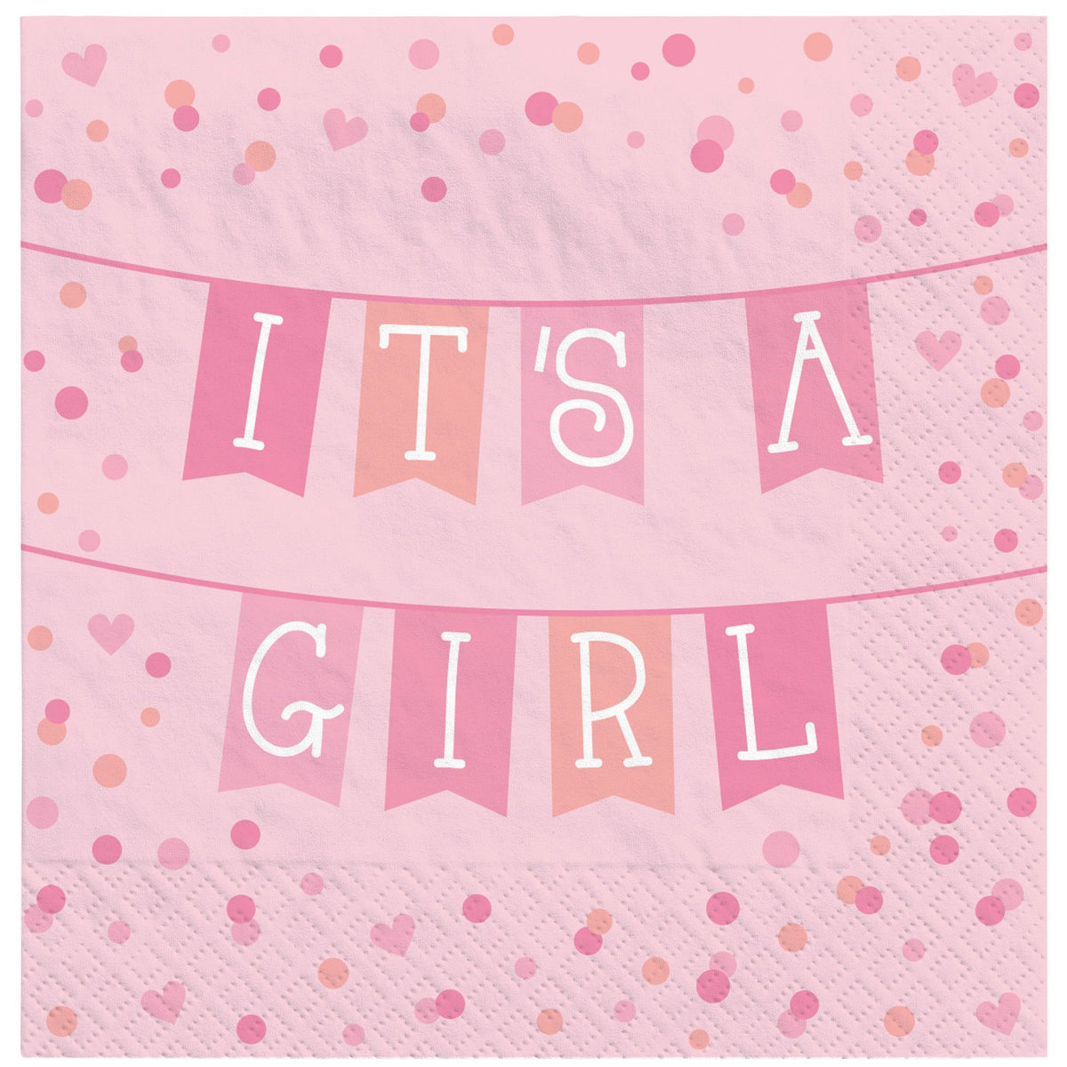It's a Girl Baby Shower Beverage Napkins, 16-ct - Pack of 3