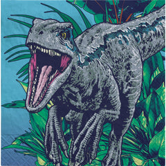 Jurassic World Dinosaur Beverage Napkins, Blue, 5-inch, 16-ct, 2-ply - Case of 72