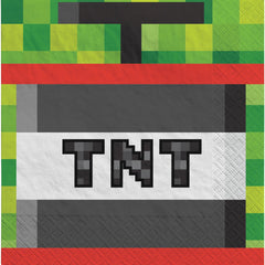 Pixel Party TNT Beverage Napkins, 5-inch, 16-ct, 2-ply - Pack of 2
