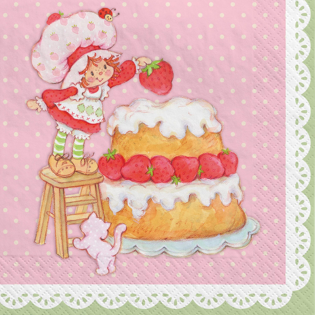 Strawberry Shortcake Birthday Beverage Napkins, 16-ct - Pack of 2