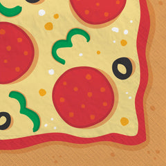 Pizza Beverage Napkin, 5-inch, 16-ct, Multi-Color - Pack of 2