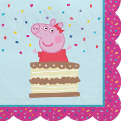 Peppa Pig Scalloped Beverage Napkins - 16 Count - Pack of 2