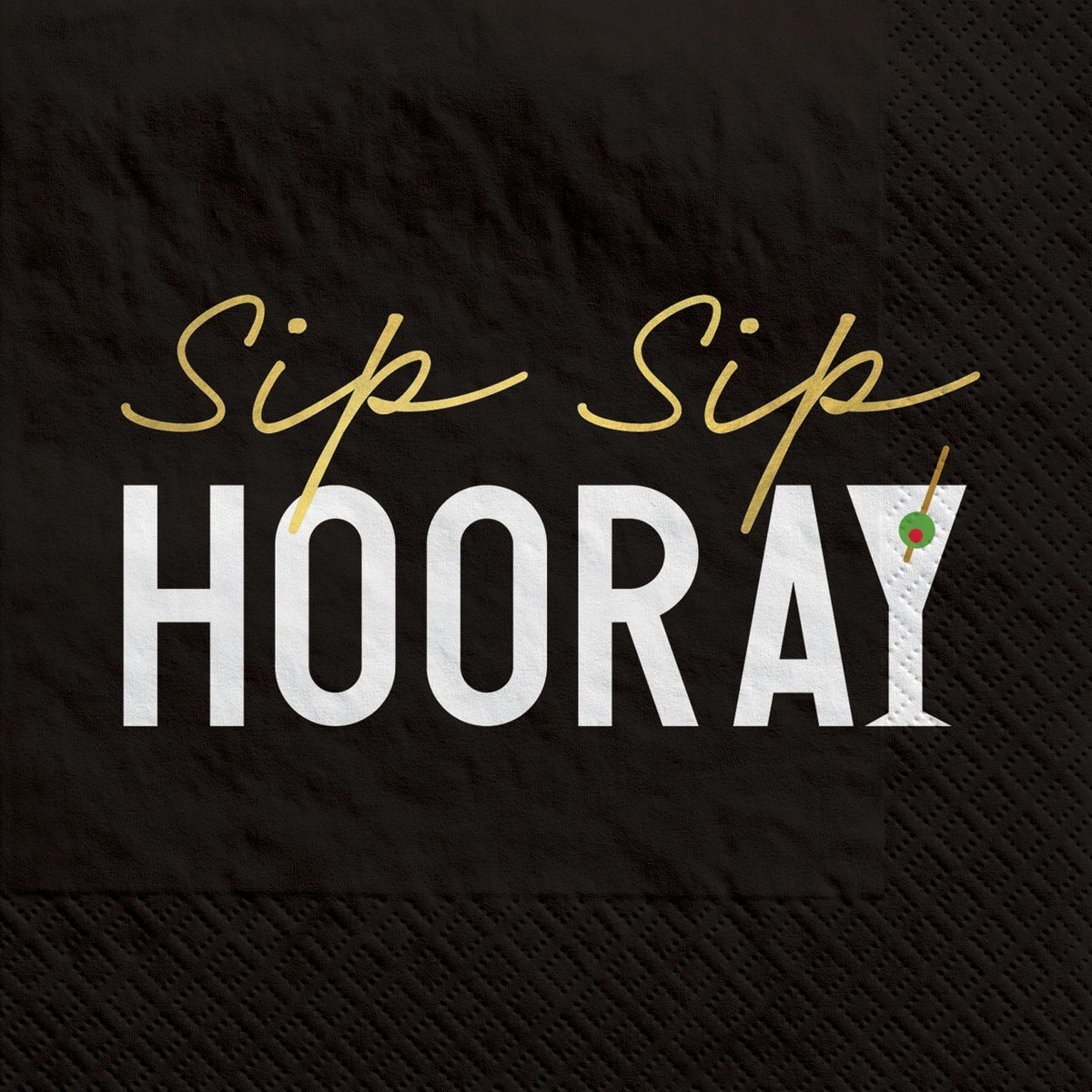 Sip Sip Hooray Cocktail Beverage Napkin, 20-pcs - Pack of 2