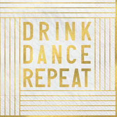 Drink Dance Repeat' Beverage Napkins 20-ct - Pack of 12