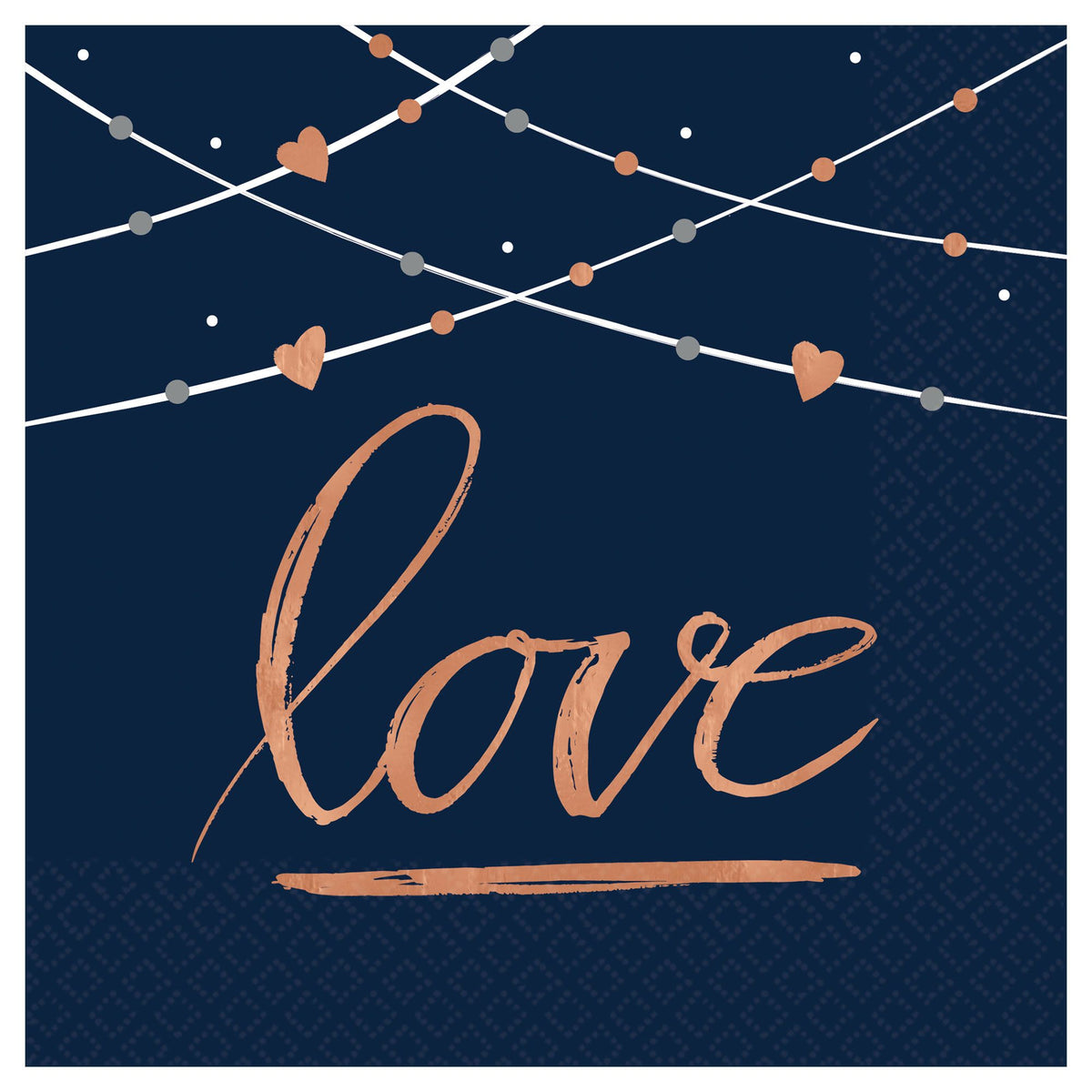 Navy Love Beverage Napkins, 16-ct - Case of 72