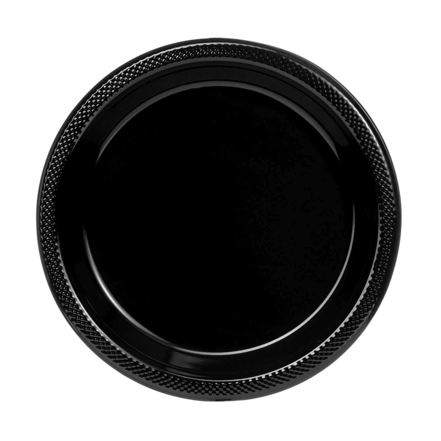 10" | Black Plastic Plates | 600 Count - Yom Tov Settings