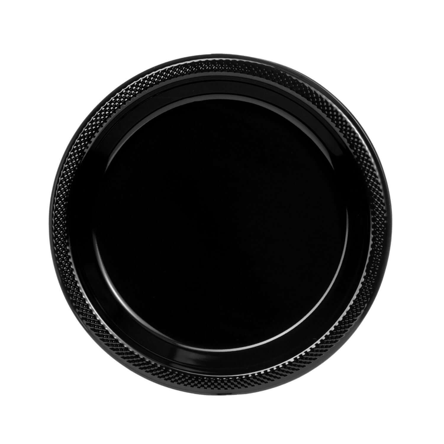 9" | Black Plastic Plates | 600 Count - Yom Tov Settings
