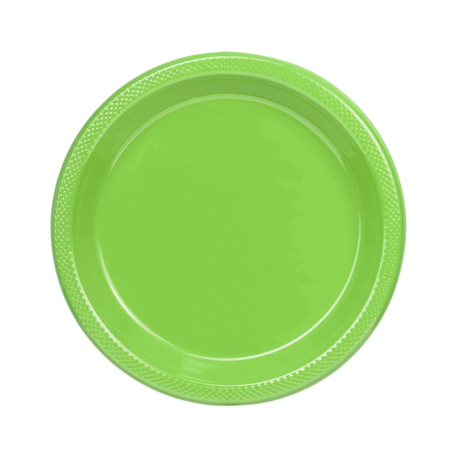 9" | Lime Green Plastic Plates | 600 Count - Yom Tov Settings
