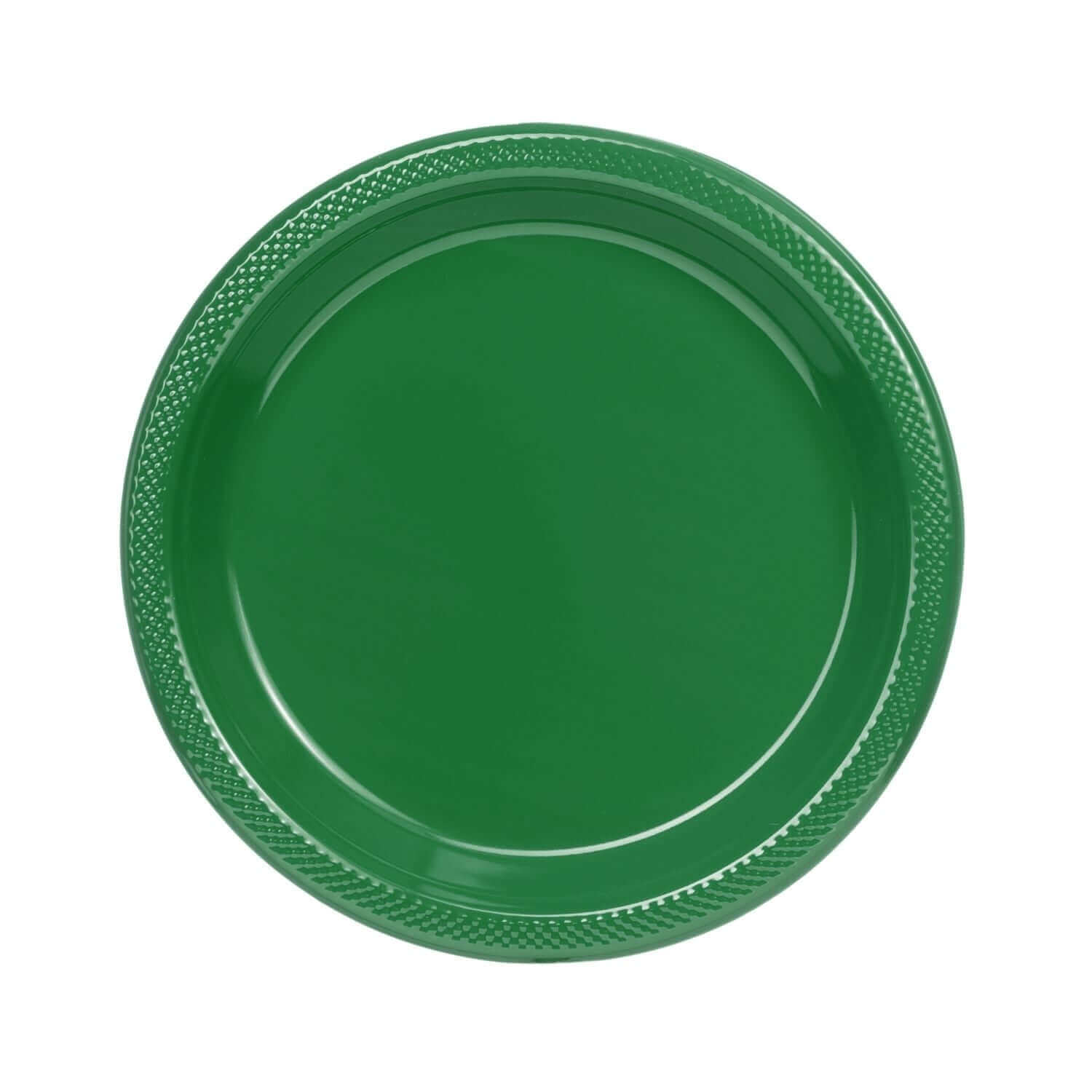9" | Emerald Green Plastic Plates | 600 Count - Yom Tov Settings