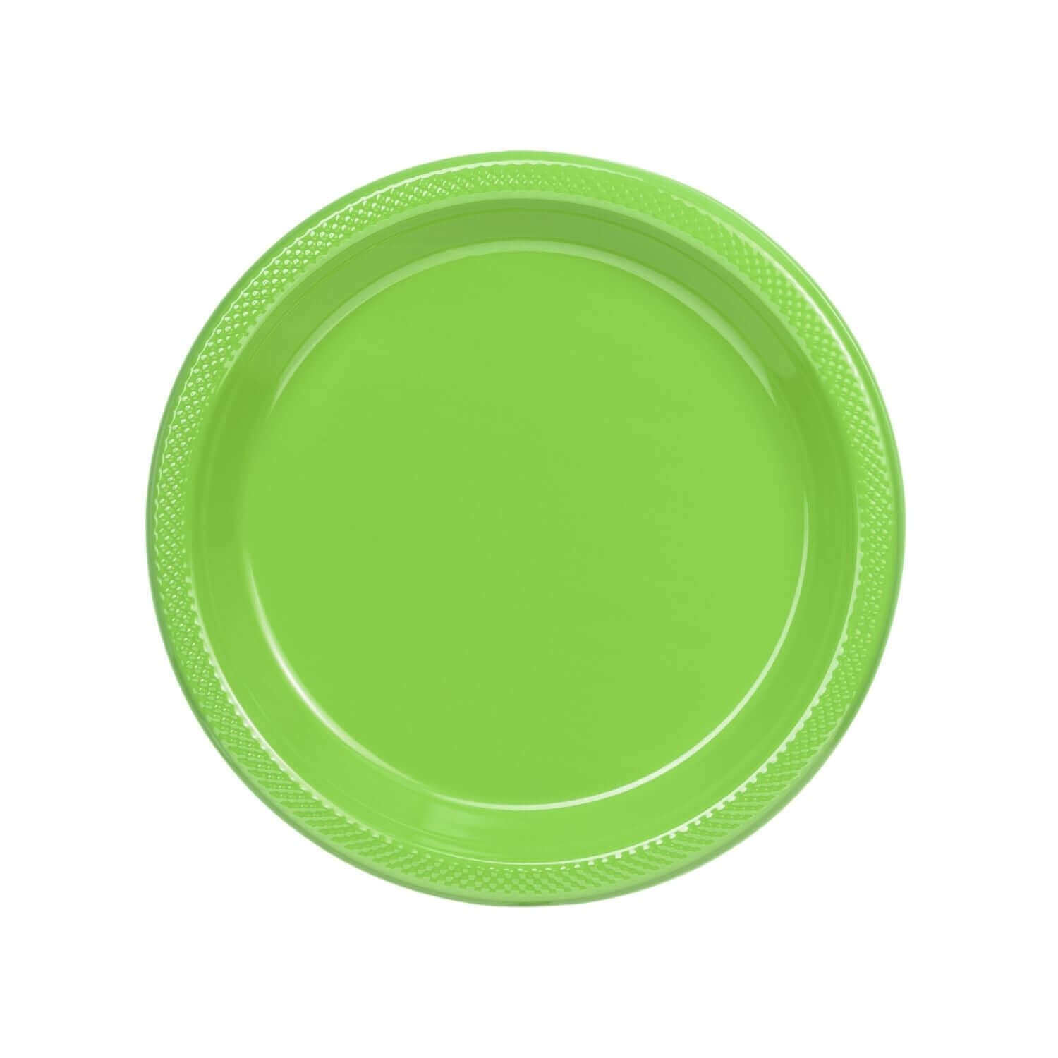 7" | Lime Green Plastic Plates | 600 Count - Yom Tov Settings