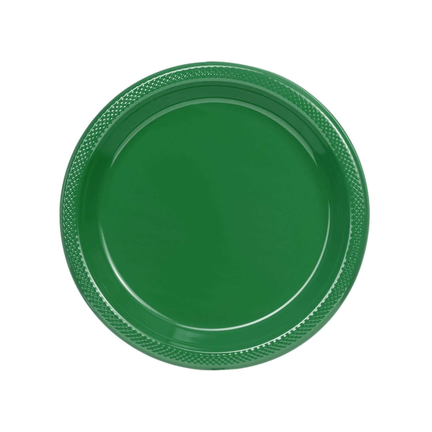 7" | Emerald Green Plastic Plates | 600 Count - Yom Tov Settings