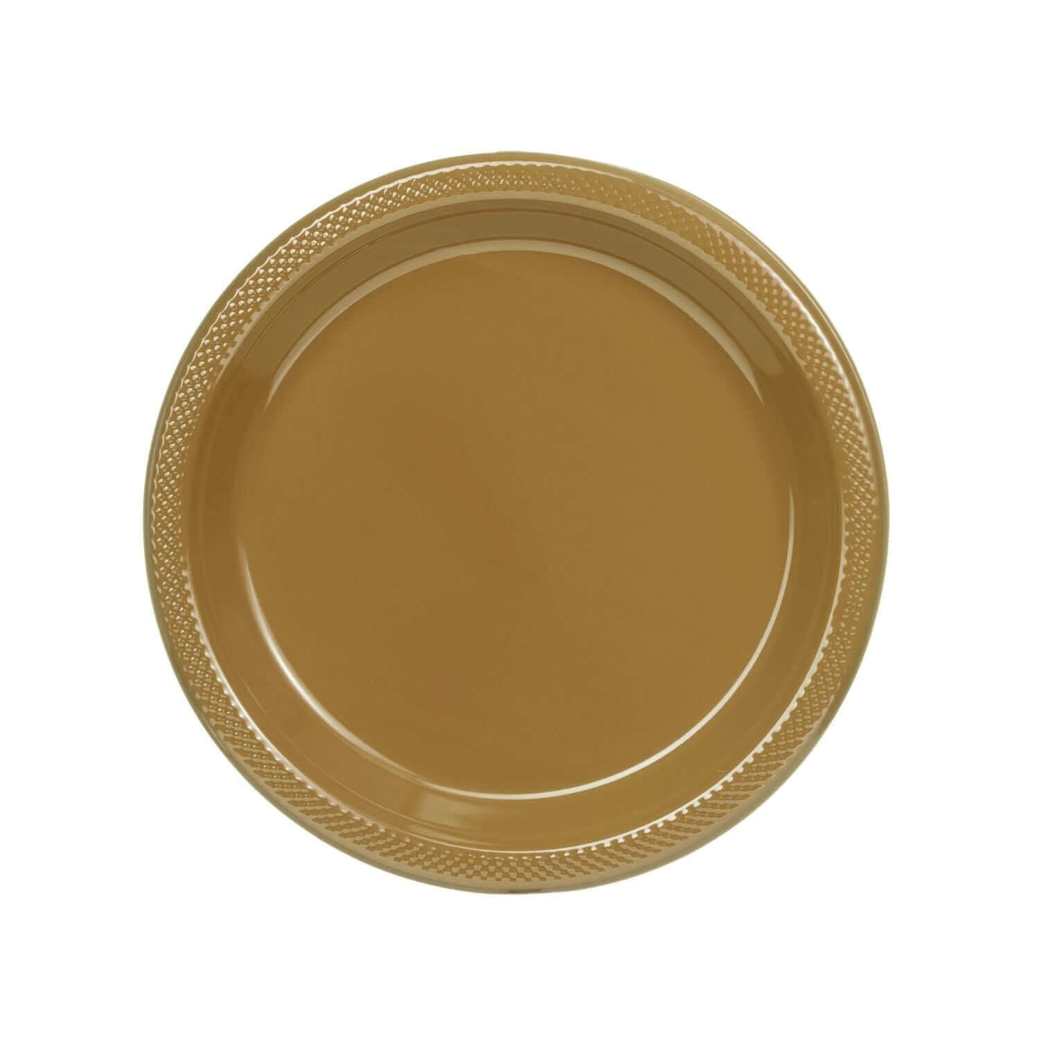 7" | Gold Plastic Plates | 600 Count - Yom Tov Settings