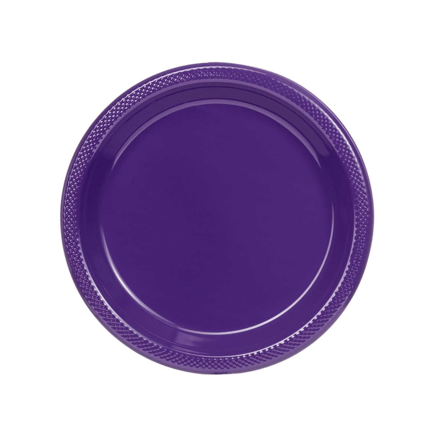 7" | Purple Plastic Plates | 600 Count - Yom Tov Settings