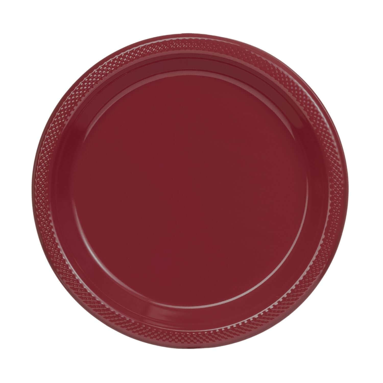 10" | Burgundy Plastic Plates | 600 Count - Yom Tov Settings