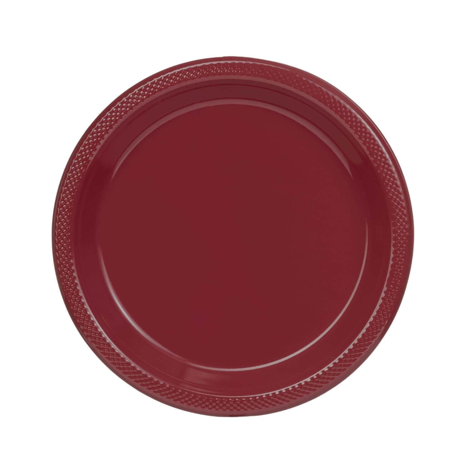 9" | Burgundy Plastic Plates | 600 Count - Yom Tov Settings