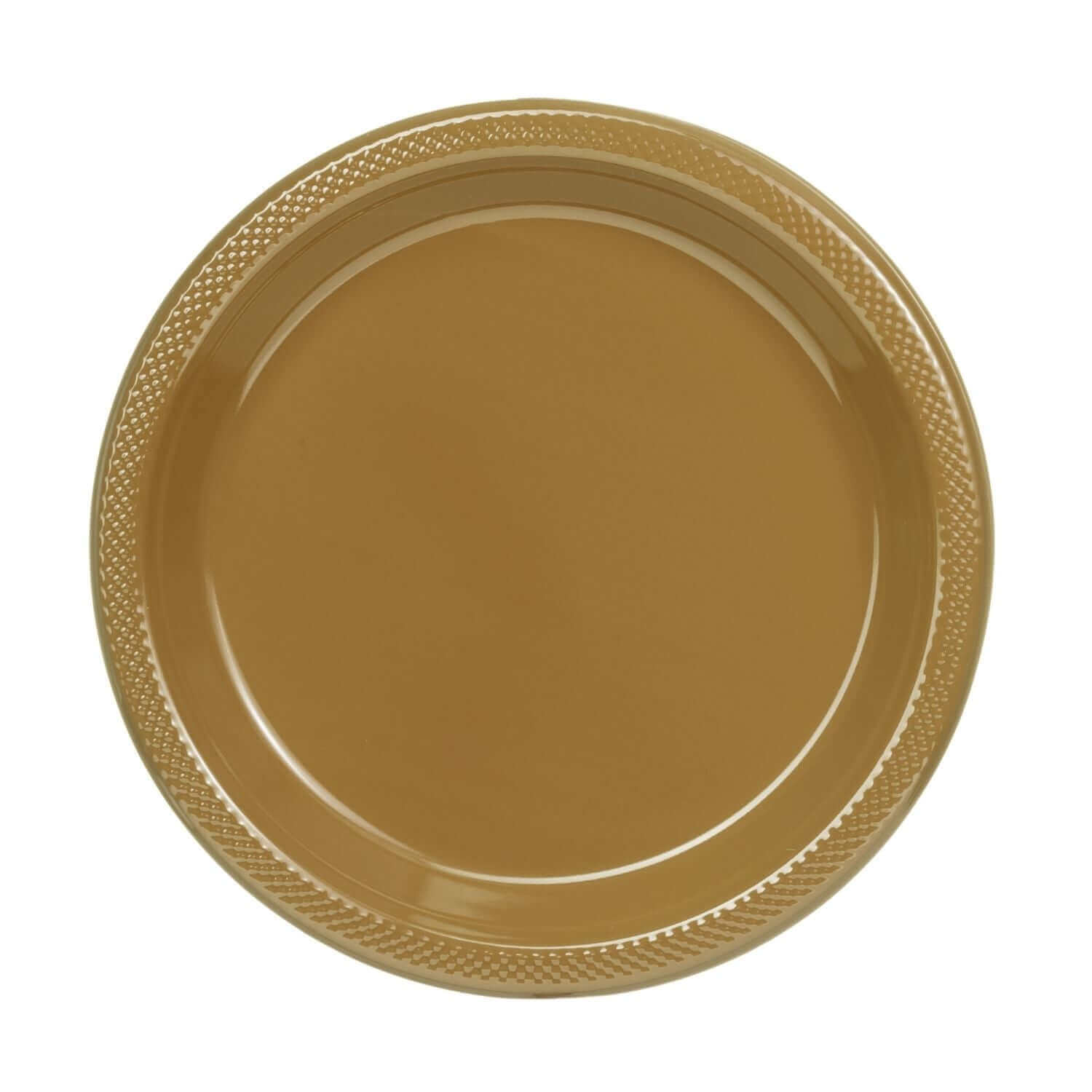 10" | Gold Plastic Plates | 600 Count - Yom Tov Settings