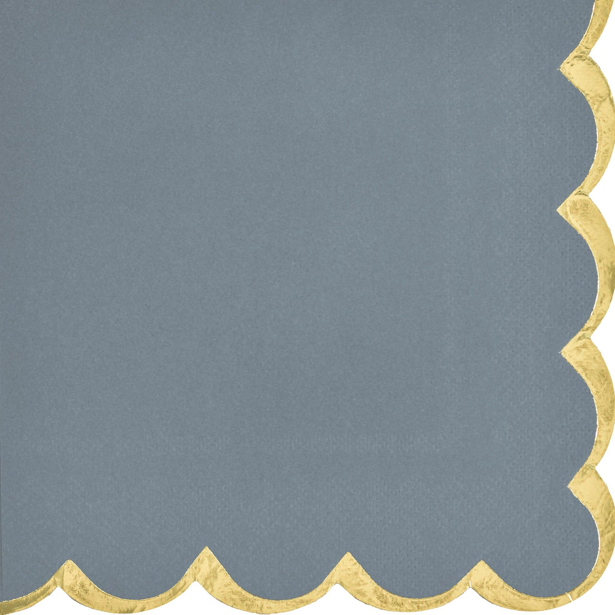 Elegant Dark Grey Luncheon Napkins with Gold Scalloped Edge | 32 Count