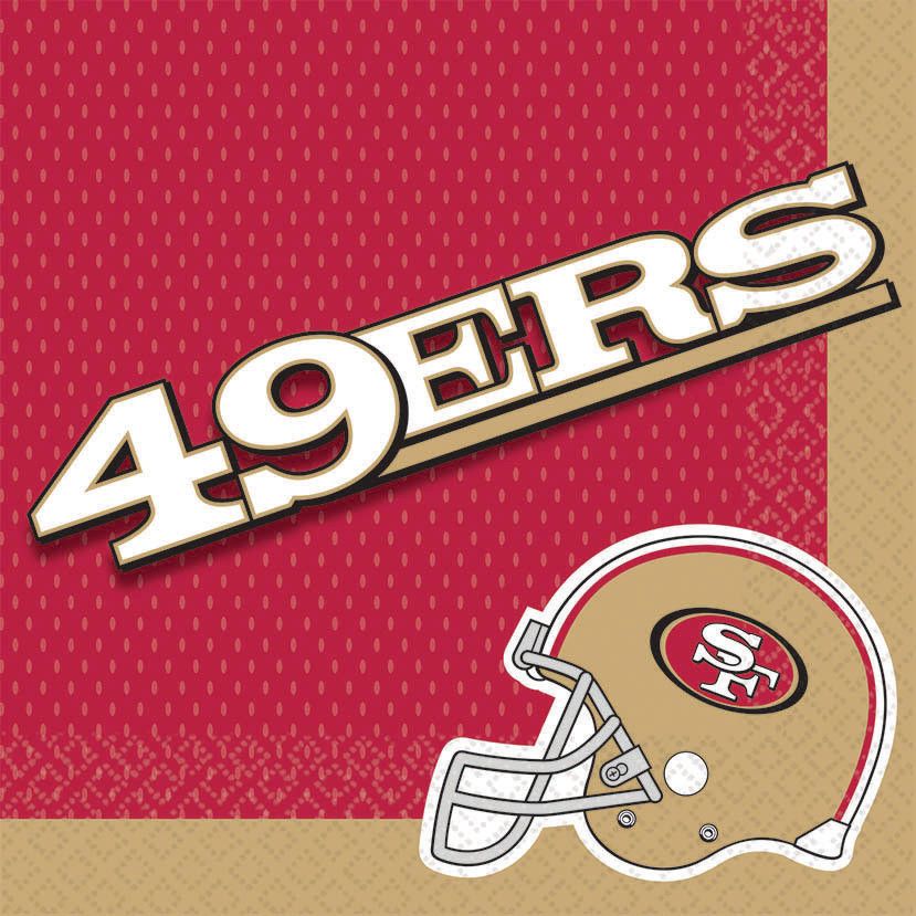 San Francisco 49ers NFL Luncheon Napkins, 16-ct - Case of 72