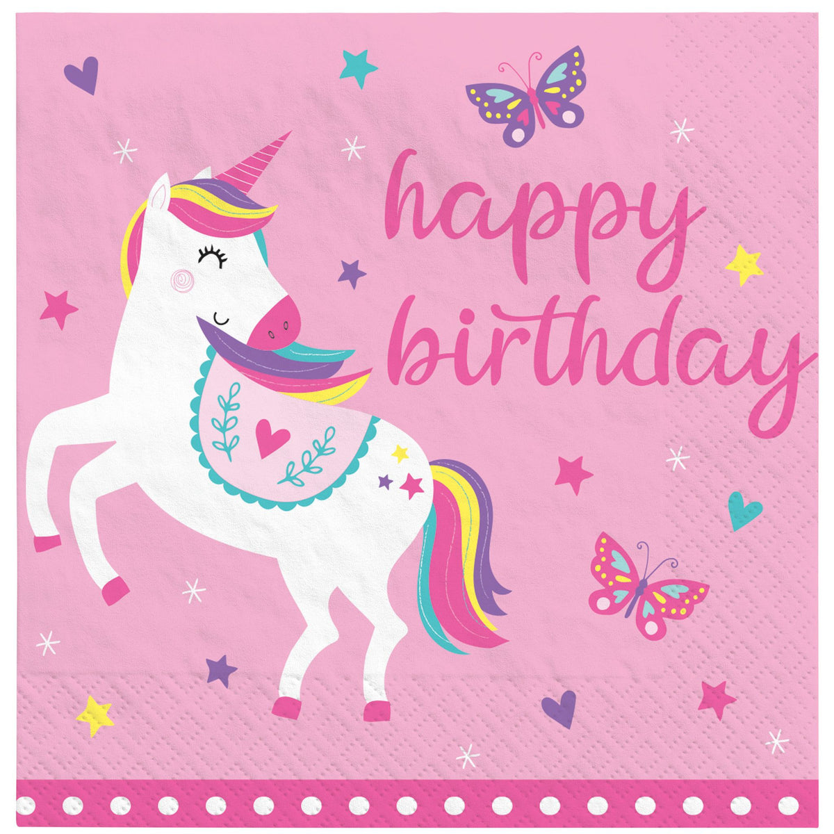 Enchanted Unicorn Birthday Lunch Napkins, 16-ct - Pack of 3