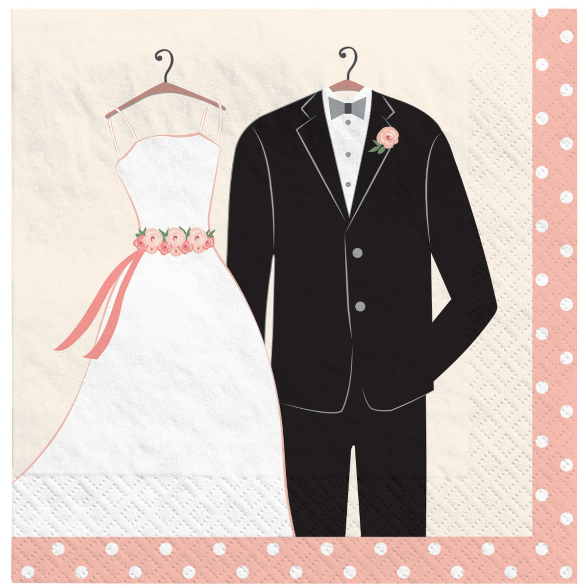 Elegant Wedding Attire Luncheon Napkins, 16-ct - Pack of 3