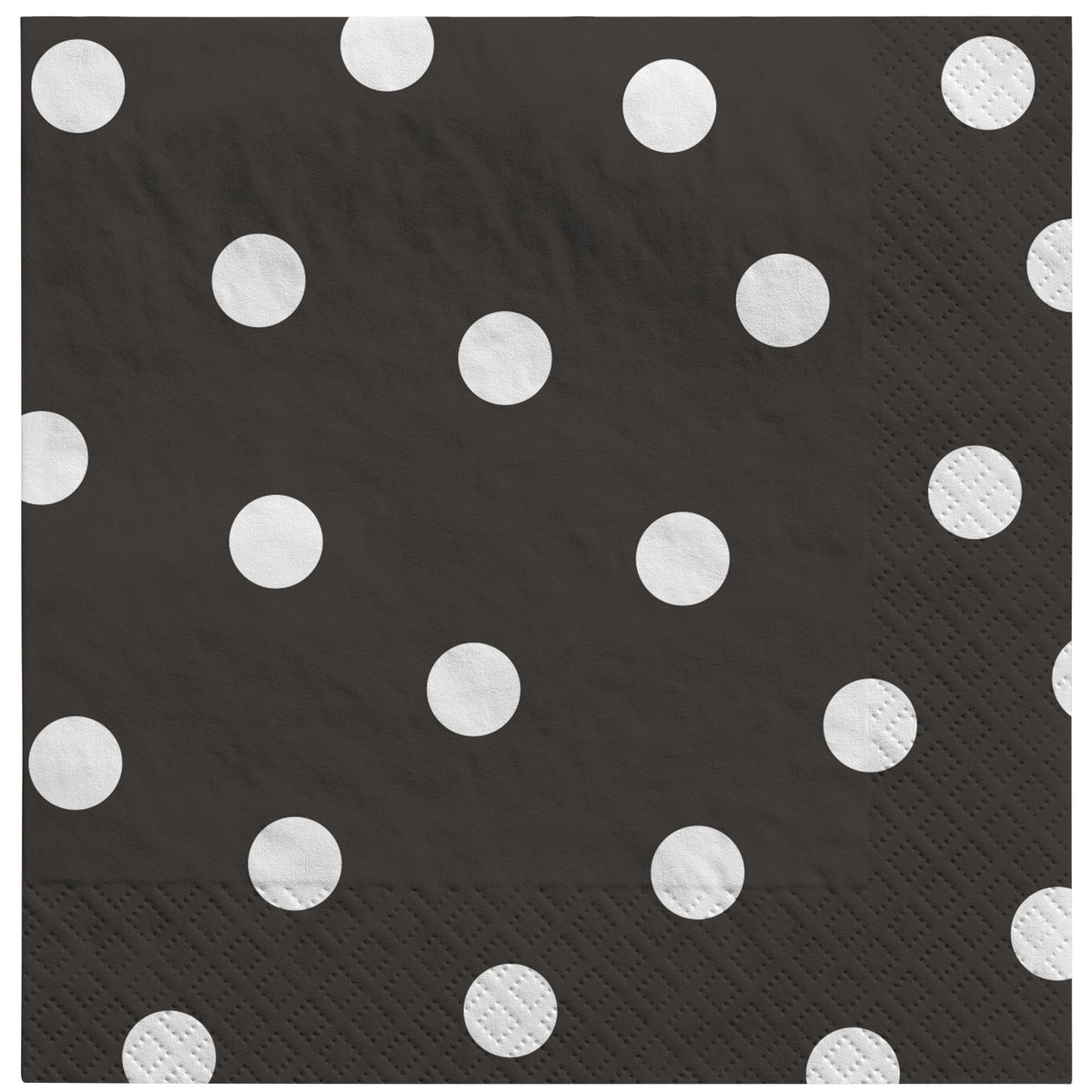 Jet Black Polka Dot Luncheon Napkins, 16-ct - Pack of 3