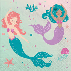 Enchanting Mermaid Birthday Lunch Napkins - 16-ct - Pack of 3