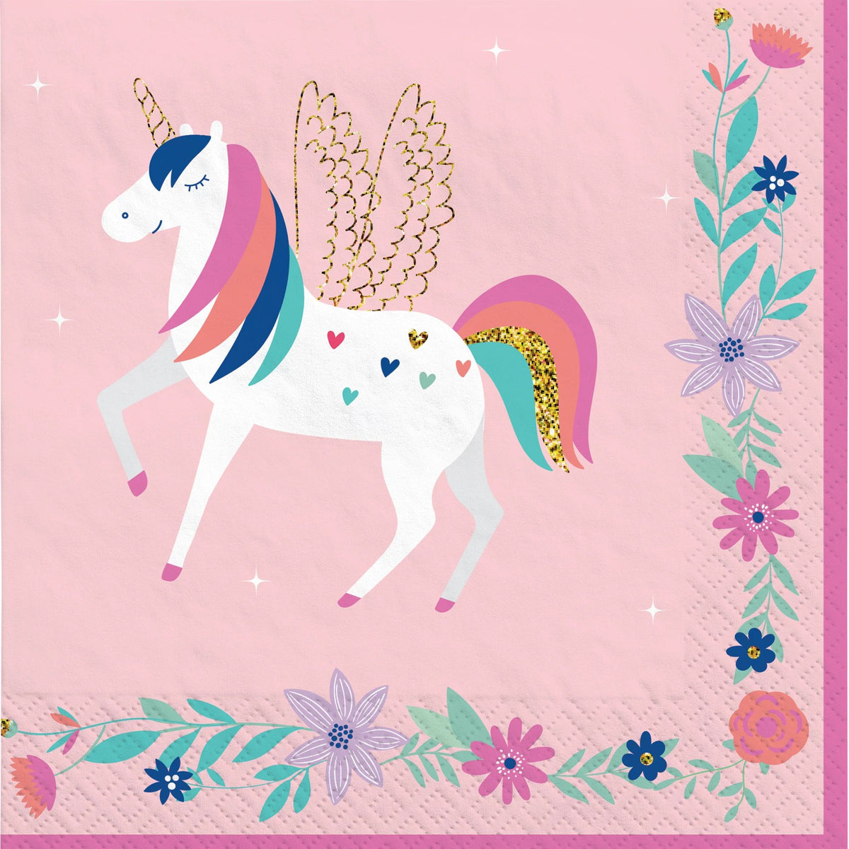 Enchanted Unicorn Birthday Lunch Napkins - 16 Count - Pack of 6