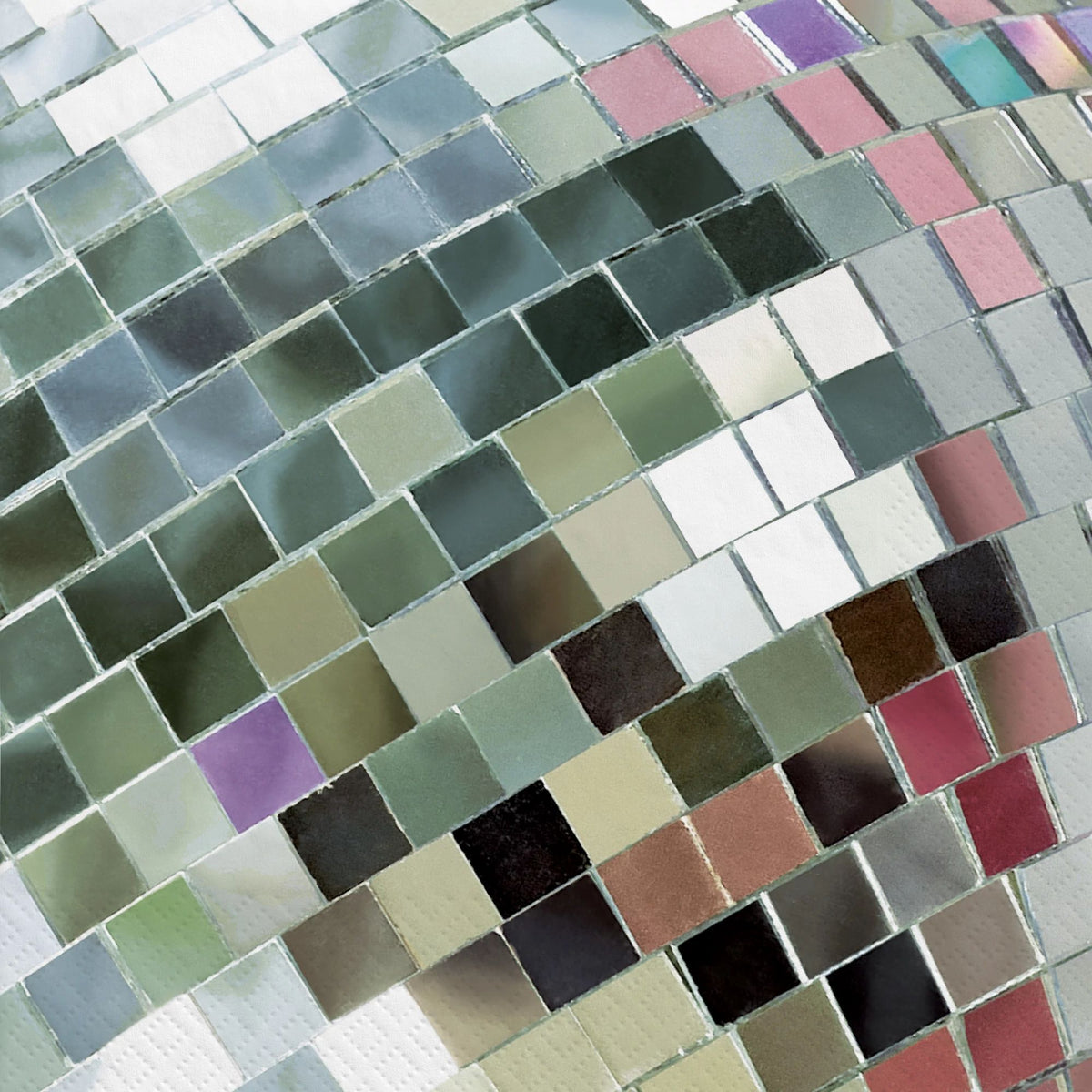 Disco Square Paper Lunch Napkins, Silver, 6.5-inch, 16-ct - Case of 72