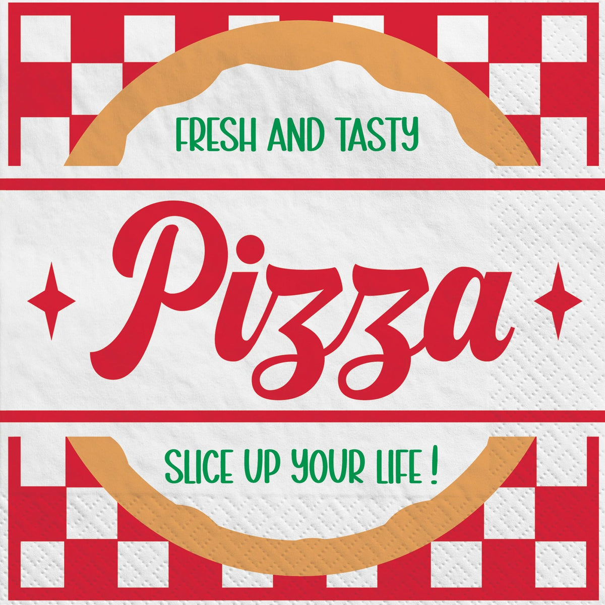 Pizza Lunch Napkins, Multi-Color, 6.5-inch, 16-ct, 2-ply - Case of 72