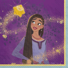Disney Wish Asha Lunch Napkins, 6.5 x 6.5-in, 16-ct - Case of 72